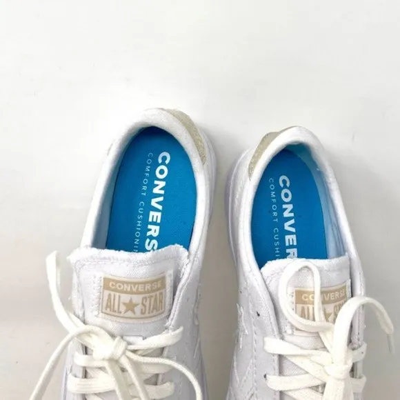 Converse Women 568901C Breakpoint Metallic Industrial Glam Low Top White Sneaker
