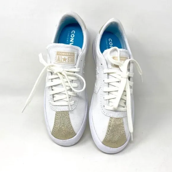 Converse Women 568901C Breakpoint Metallic Industrial Glam Low Top White Sneaker