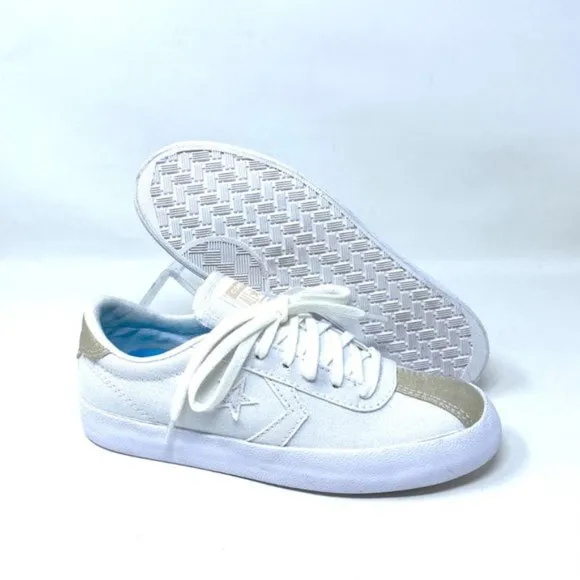 Converse Women 568901C Breakpoint Metallic Industrial Glam Low Top White Sneaker