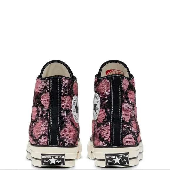 Converse Women's Pink Sequin High-Top Sneakers