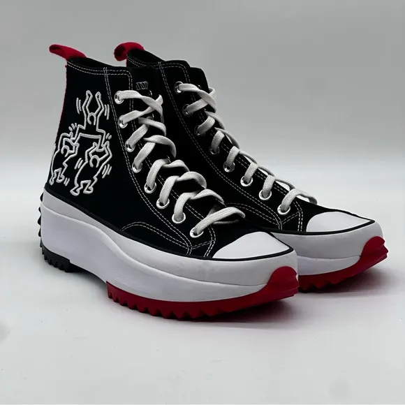 Converse X Keith Haring Run Star Platform Sneakers. Size 10.5