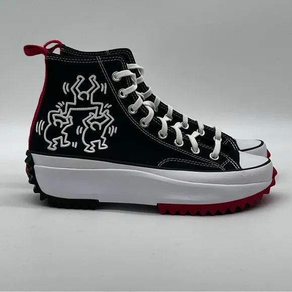 Converse X Keith Haring Run Star Platform Sneakers. Size 10.5
