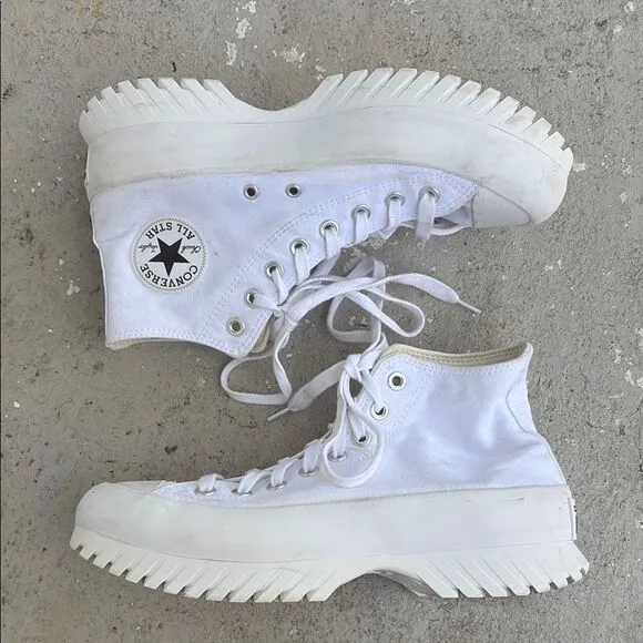 Converse All Star White High-Top Lugged Sneakers
