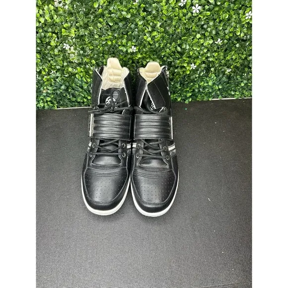 Coogi Shoes Leather Black Sneakers high-top with white accents