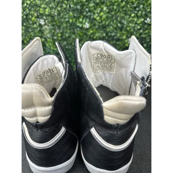 Coogi Shoes Leather Black Sneakers high-top with white accents
