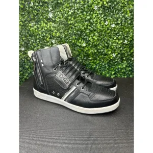 Coogi Shoes Leather Black Sneakers high-top with white accents