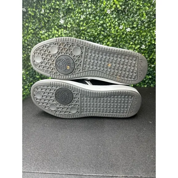 Coogi Shoes Leather Black Sneakers high-top with white accents