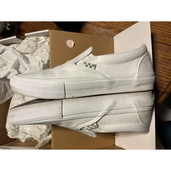 COPY - Vans Mens size 9 White Slip Ons Pop Cushion