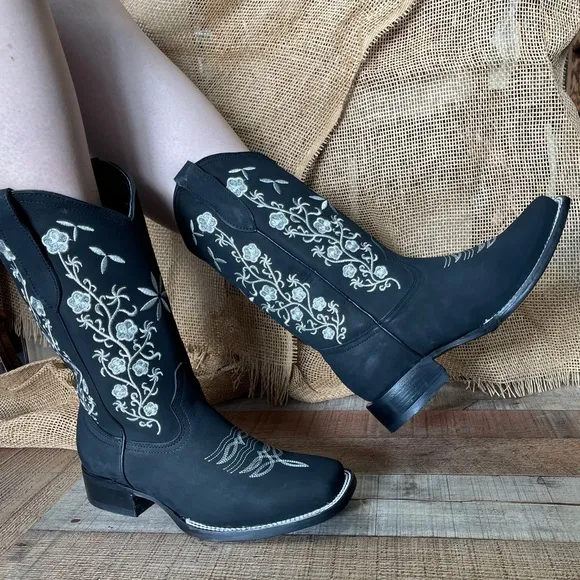 COPY - WOMEN'S WESTERN RODEO COWGIRL BOOTS GENUINE LEATHER LADIES BOTA VAQUERA …