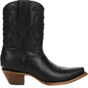 Corral Cowgirl Boots Z5111 Black Genuine Leather women’s 9  Embroidered Snip Toe