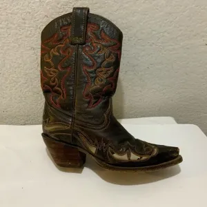 Corral Distressed Leather Snip Toe Brown Western Cowboy Boots - 6