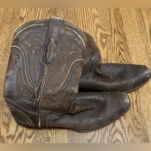 Corral Men’s Brown Wing Design Square Toe‎ Cowboy Boots Size 11 Vintage