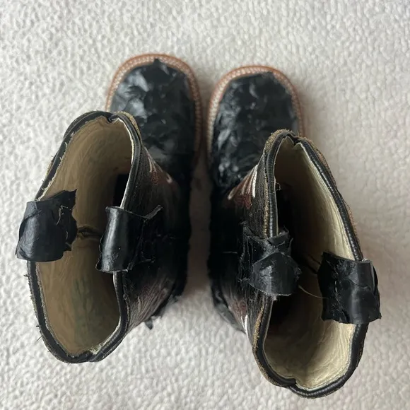 CORRAL PIRARUCU WESTERN COWBOY SQUARE TOE BOOTS SIZE 13 LITTLE BOY / GIRL