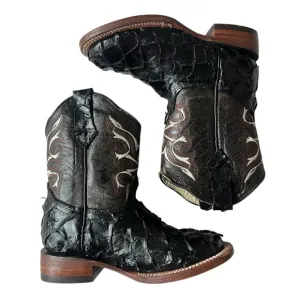 CORRAL PIRARUCU WESTERN COWBOY SQUARE TOE BOOTS SIZE 13 LITTLE BOY / GIRL