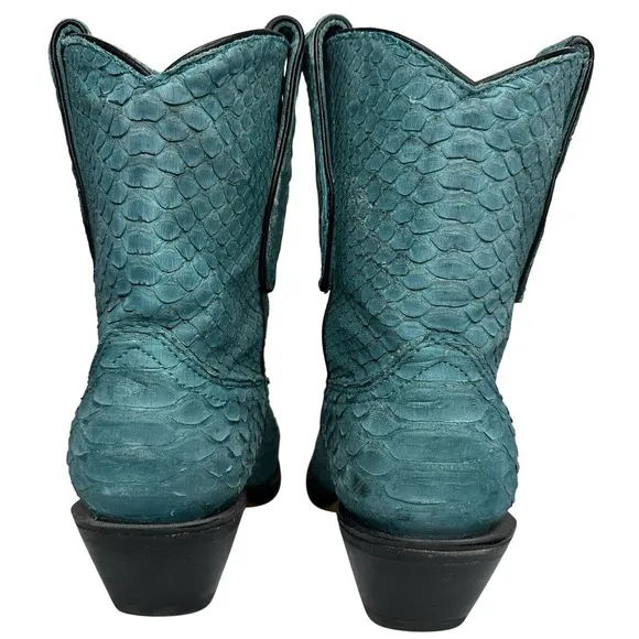 Corral Turquoise Exotic Python Leather Western Snip Toe Cowboy Boots Womens Sz 7