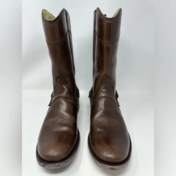 Corral Western Boots Leather Strap Zip Closure Brown G1404 Men's Size 9.5