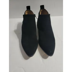 Corso Como Black Suede Ankle Boots Leather Booties Pointed Toe Low Heel 6.5