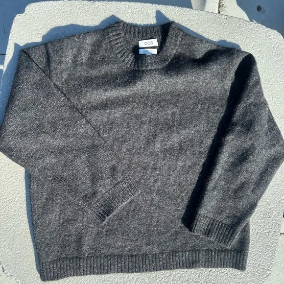 COS Men's Alpaca Wool Blend Oversized Crew Sweater