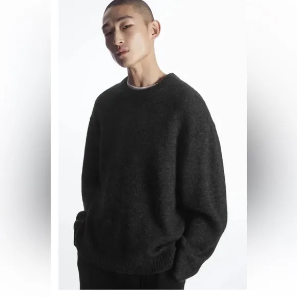COS Men's Alpaca Wool Blend Oversized Crew Sweater