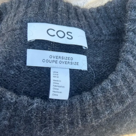 COS Men's Alpaca Wool Blend Oversized Crew Sweater
