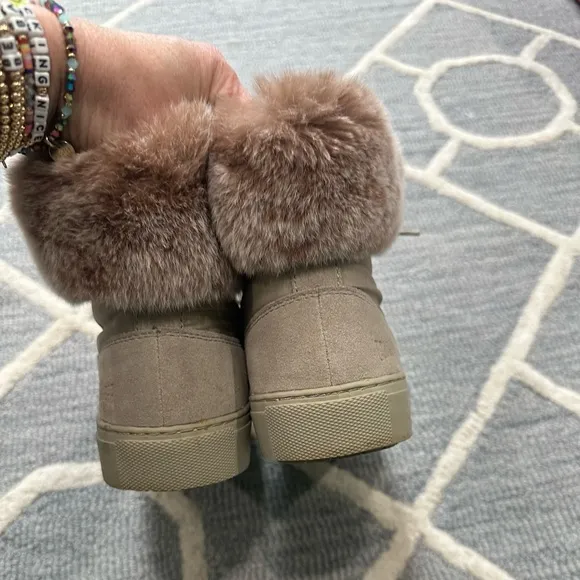 COUGAR Danica Rabbit Fur-Trim High-Top Sneakers