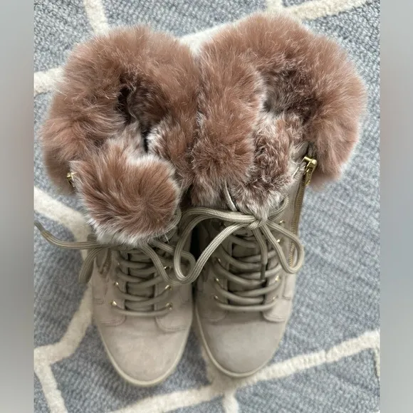 COUGAR Danica Rabbit Fur-Trim High-Top Sneakers
