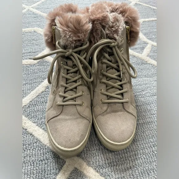 COUGAR Danica Rabbit Fur-Trim High-Top Sneakers