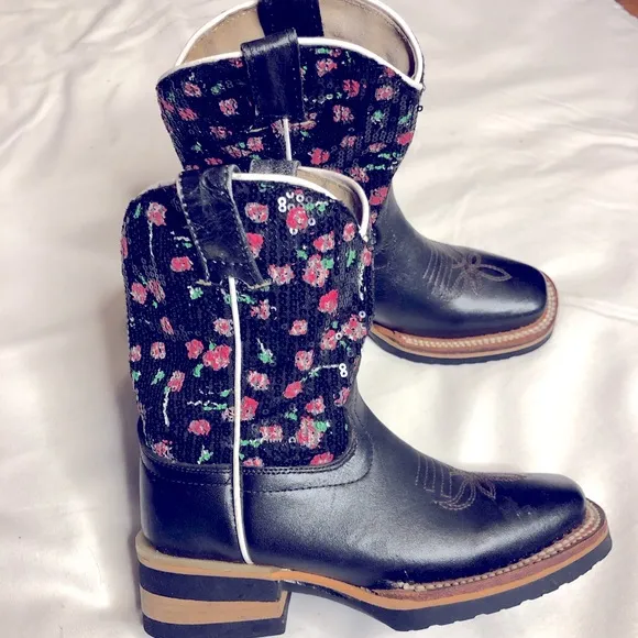 cowboy square toe western leather boots