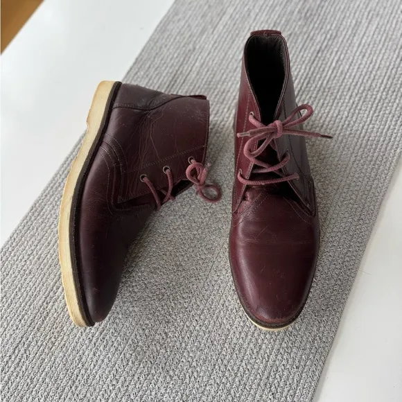CREVO Oxblood Brown Bordo Leather Boots Size 11