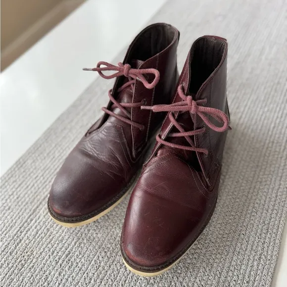 CREVO Oxblood Brown Bordo Leather Boots Size 11