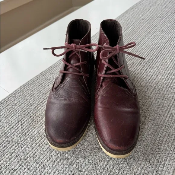 CREVO Oxblood Brown Bordo Leather Boots Size 11