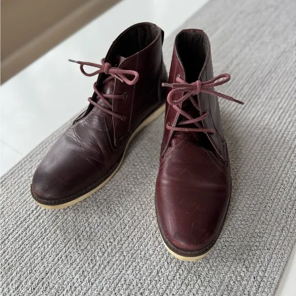 CREVO Oxblood Brown Bordo Leather Boots Size 11