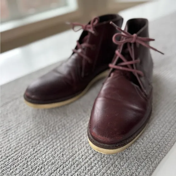 CREVO Oxblood Brown Bordo Leather Boots Size 11