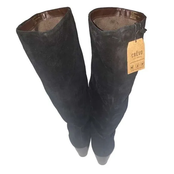 Crevo Suede Knee Length Boots Size 9.5  NWT