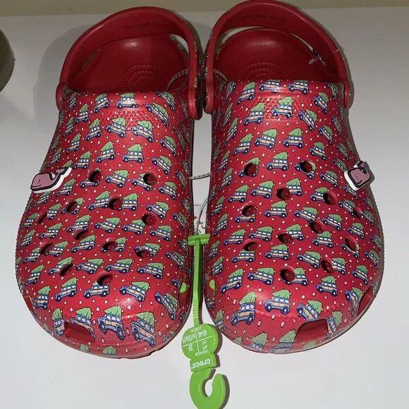Crocs Classic Clogs Slip On Holiday Vineyard Vines Mens 11 Womens 12.5 Christmas