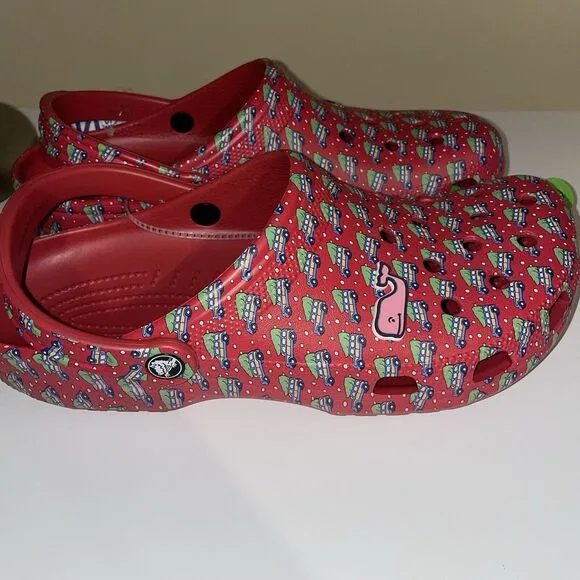 Crocs Classic Clogs Slip On Holiday Vineyard Vines Mens 11 Womens 12.5 Christmas