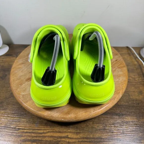 Crocs Classic‎ Mega Cruch Clog Sandals Shoes Womens SIze 8 Green Lemonade