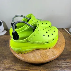 Crocs Classic‎ Mega Cruch Clog Sandals Shoes Womens SIze 8 Green Lemonade