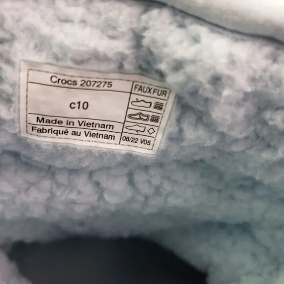 Crocs Classic Neo Puff Boot Toddler Size 10 Lt Blue Warm Winter Boot Shoes