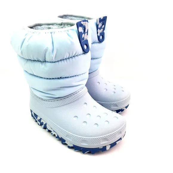Crocs Classic Neo Puff Boot Toddler Size 11 Lt Blue Warm Winter Boot Shoes