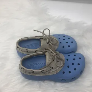 CROCS Islander Lace Up Shoes Size Mens (4) Womens (6) Blue &amp; Ivory Sandals