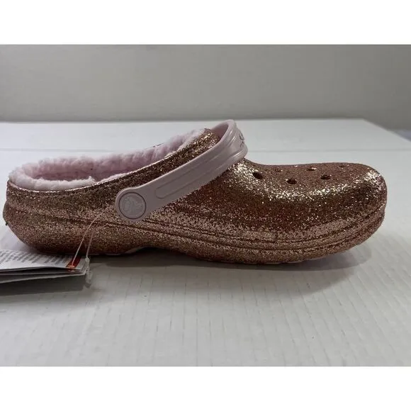 Crocs Kids Slippers Classic Girls Size 5 Glitter Lined Clogs Glitter Shoes Fairy