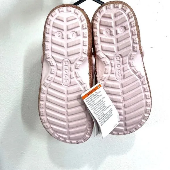 Crocs Kids Slippers Classic Girls Size 5 Glitter Lined Clogs Glitter Shoes Fairy