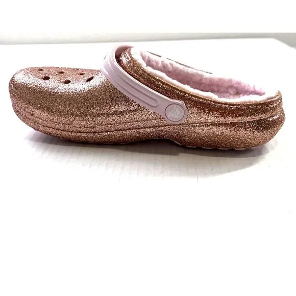 Crocs Kids Slippers Classic Girls Size 5 Glitter Lined Clogs Glitter Shoes Fairy