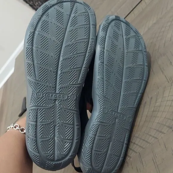 Crocs Swiftwater Sz 8 Mesh Wave Sandal Slate Gray Black Men’s Water Shoes