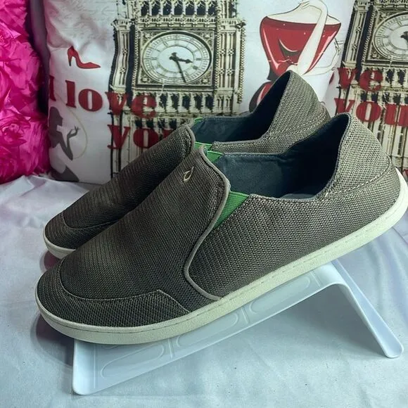 (D) Olukai Men's Lace-Up Mesh Shoes,‎ Size 14