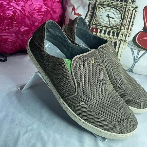 (D) Olukai Men's Lace-Up Mesh Shoes,‎ Size 14
