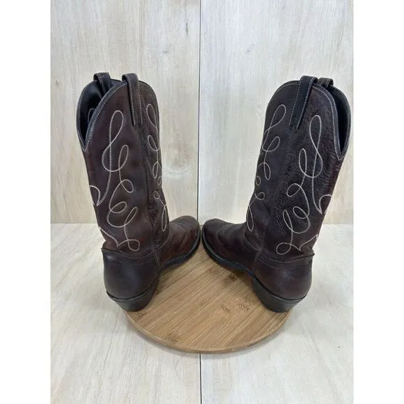 Dan Post Brown Leather Round Toe Cowboy Boots Mens Size 10.5 D