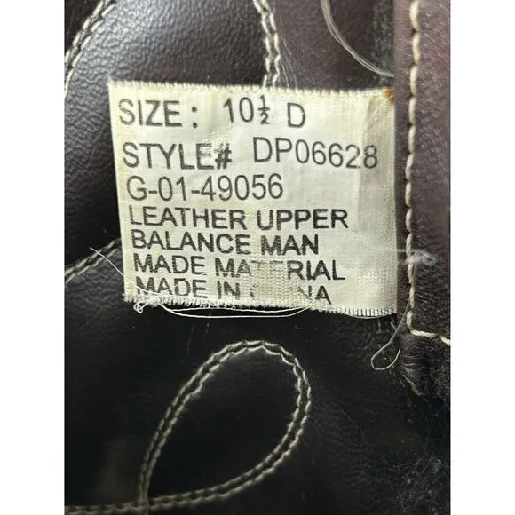 Dan Post Brown Leather Round Toe Cowboy Boots Mens Size 10.5 D