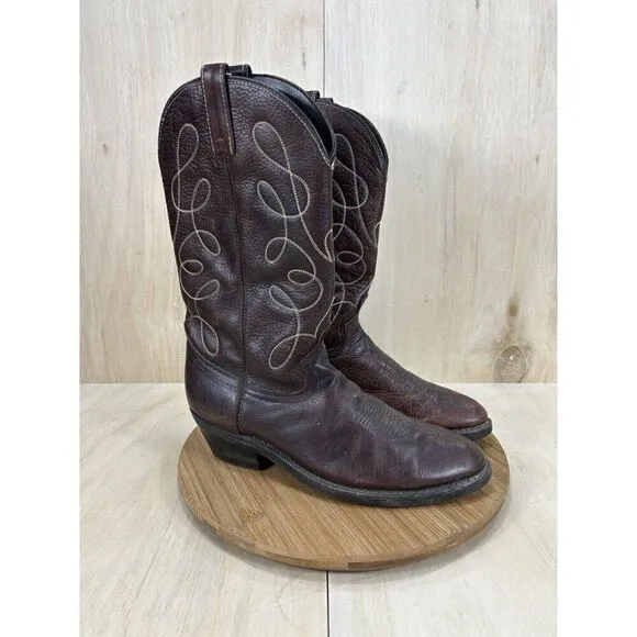 Dan Post Brown Leather Round Toe Cowboy Boots Mens Size 10.5 D